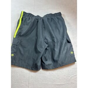 OP  Mens Medium Drawstring Bathing Suit Pockets Gray/Yellow Y2K